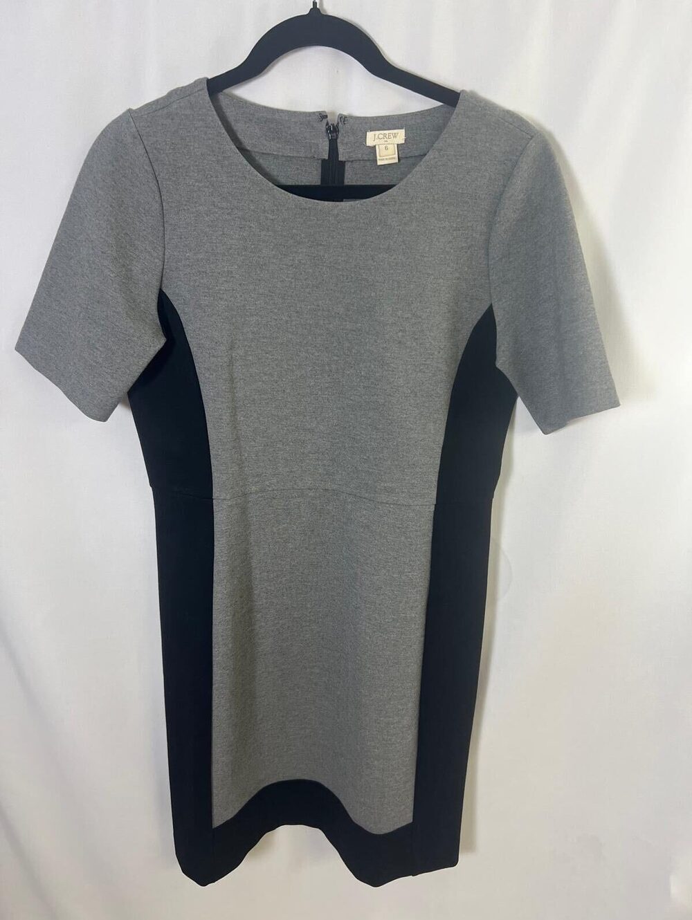 J.Crew Colorblock Sheath Dress Gray and Black Size 6 Workwear